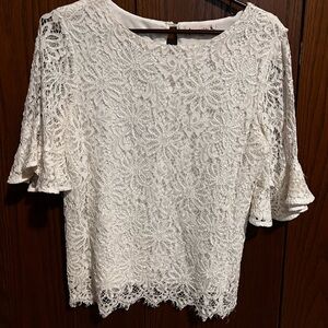 Nanette Lepore White Lace Blouse
